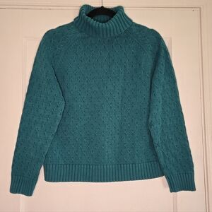 Preswick & Moore Knit Turtleneck Sweater - Women's Large - Turquoise